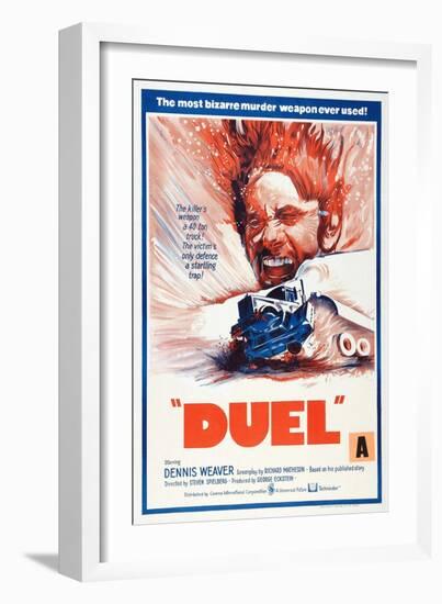 Duel, New Zealand poster, Dennis Weaver, 1971-null-Framed Premium Giclee Print