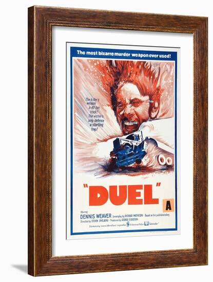 Duel, New Zealand poster, Dennis Weaver, 1971-null-Framed Art Print