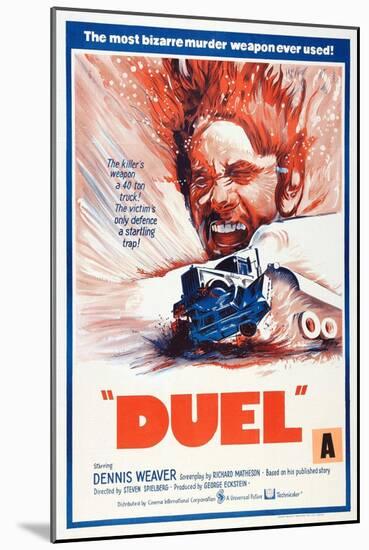 Duel, New Zealand poster, Dennis Weaver, 1971-null-Mounted Art Print