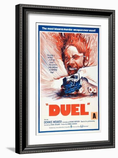 Duel, New Zealand poster, Dennis Weaver, 1971-null-Framed Art Print