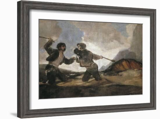 Duel with Cudgels-Francisco de Goya-Framed Art Print