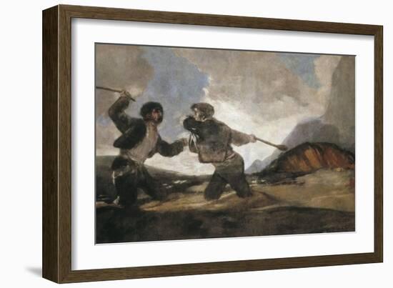 Duel with Cudgels-Francisco de Goya-Framed Art Print