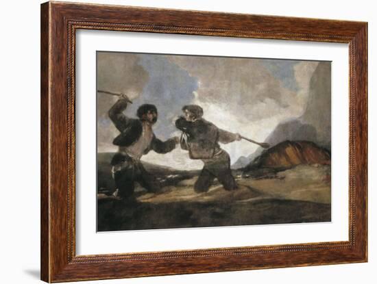 Duel with Cudgels-Francisco de Goya-Framed Art Print