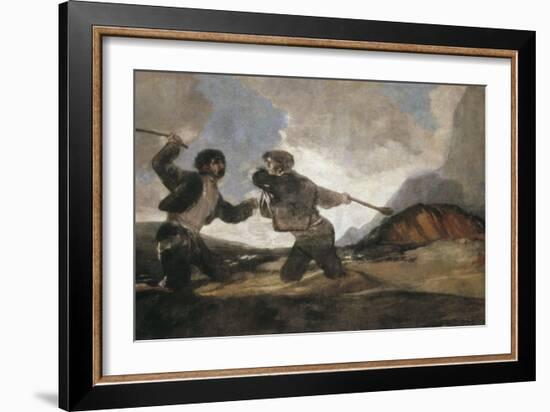 Duel with Cudgels-Francisco de Goya-Framed Art Print