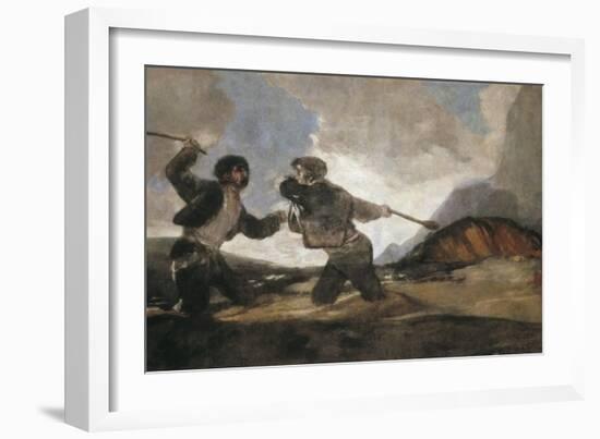 Duel with Cudgels-Francisco de Goya-Framed Art Print