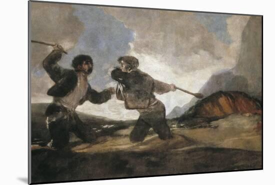Duel with Cudgels-Francisco de Goya-Mounted Art Print