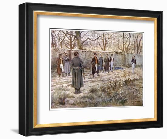 Duel with Pistols: Preparing to Fire-Georges Scott-Framed Art Print