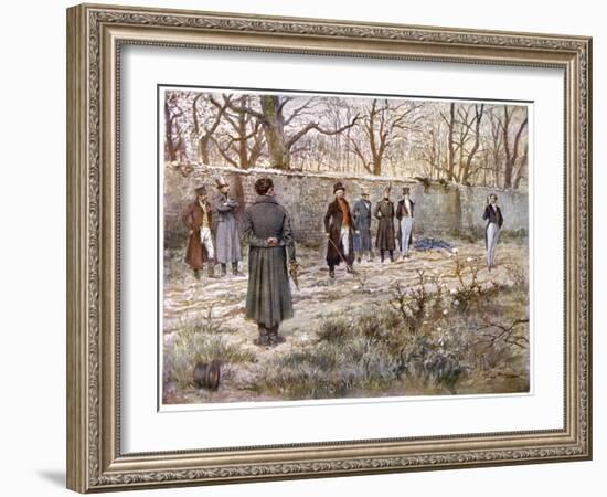 Duel with Pistols: Preparing to Fire-Georges Scott-Framed Art Print