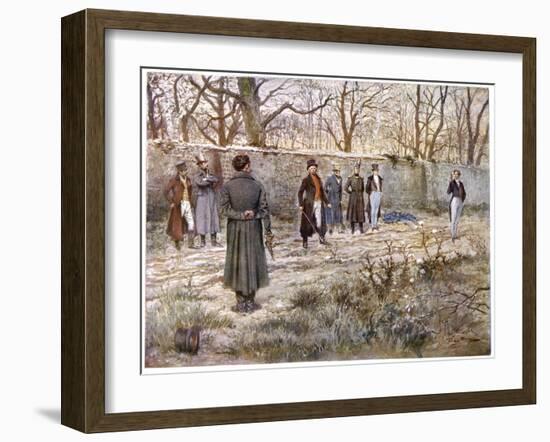 Duel with Pistols: Preparing to Fire-Georges Scott-Framed Art Print