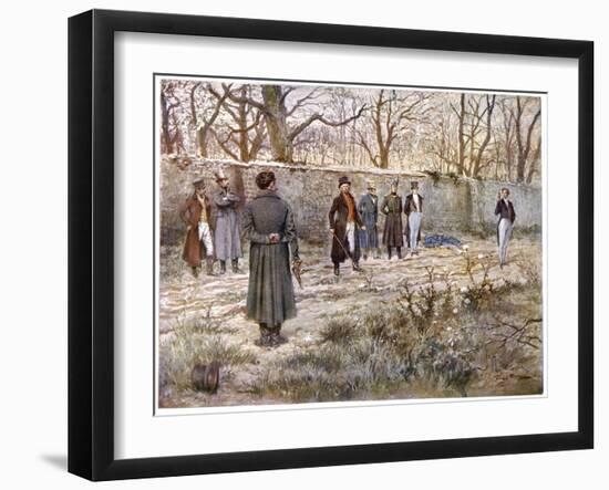 Duel with Pistols: Preparing to Fire-Georges Scott-Framed Art Print