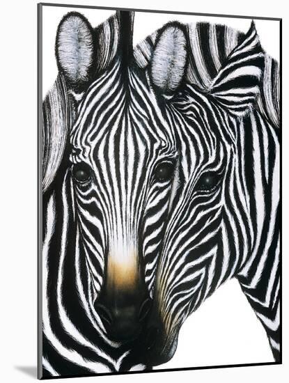 Dueling Zebras-unknown unknown-Mounted Art Print