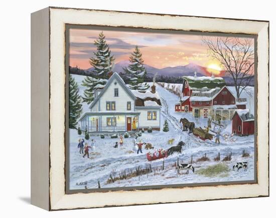 Duelling Snowmen-Bob Fair-Framed Premier Image Canvas