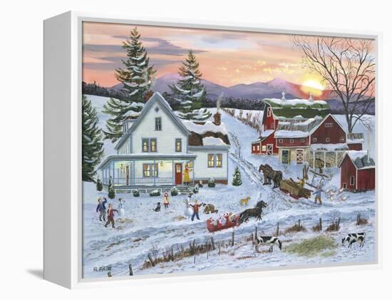 Duelling Snowmen-Bob Fair-Framed Premier Image Canvas