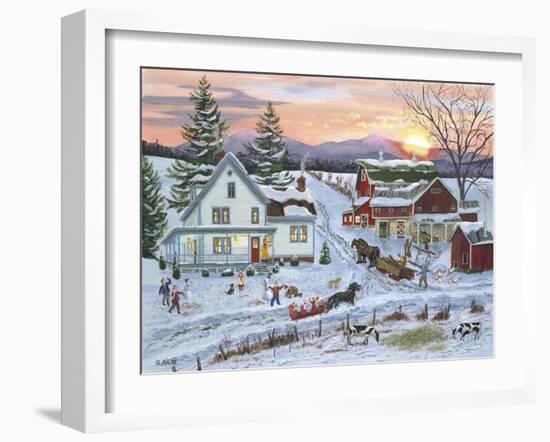 Duelling Snowmen-Bob Fair-Framed Giclee Print