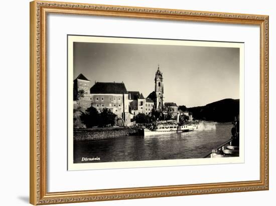 Dürnstein Niederösterreich, Blick Ü. Wasser, Dampfer-null-Framed Giclee Print