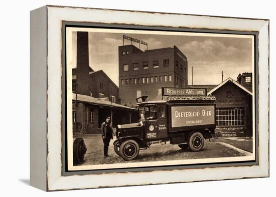 Düsseldorf, Lkw Mit Werbung Dietrich's Bier-null-Framed Premier Image Canvas