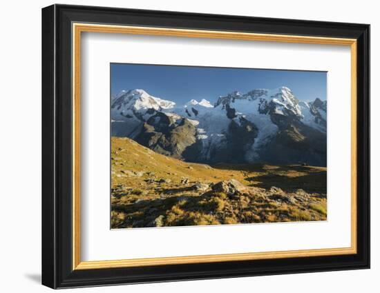 Dufourspitze, Lyskamm, Breithorn, Gornergletscher, Gornergrat, Valais, Switzerland-Rainer Mirau-Framed Photographic Print