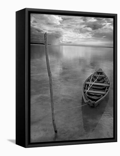 Dug Out Canoe Used by Local Fishermen Pulled Up on Banks of Rio Tarajos, Tributary of Amazon River-Mark Hannaford-Framed Premier Image Canvas