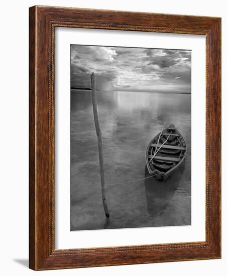 Dug Out Canoe Used by Local Fishermen Pulled Up on Banks of Rio Tarajos, Tributary of Amazon River-Mark Hannaford-Framed Photographic Print