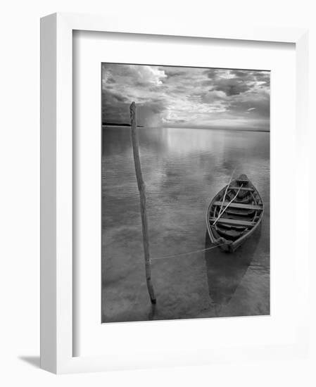 Dug Out Canoe Used by Local Fishermen Pulled Up on Banks of Rio Tarajos, Tributary of Amazon River-Mark Hannaford-Framed Photographic Print