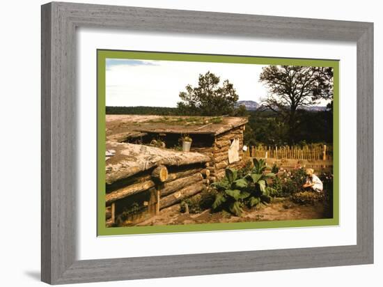 Dugout Home Graden of Jack Whinery in Pie Town-Russell Lee-Framed Art Print