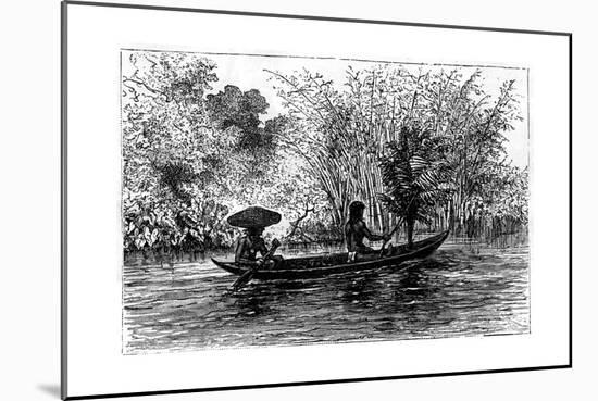 Dugout in the Essequibo River, Guyana, 19th Century-Edouard Riou-Mounted Giclee Print