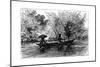 Dugout in the Essequibo River, Guyana, 19th Century-Edouard Riou-Mounted Giclee Print