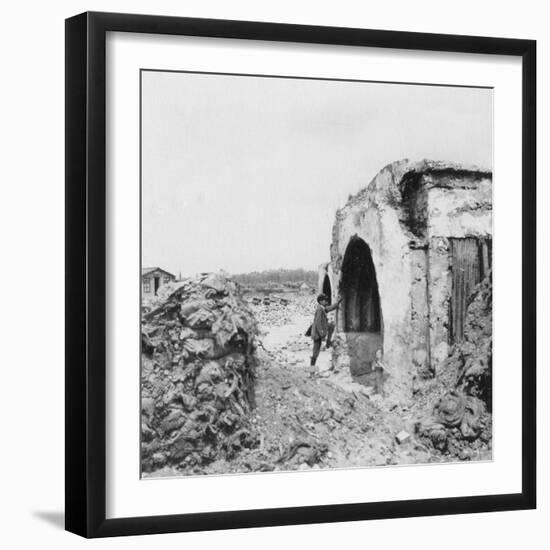 Dugout Made of Concrete and Lined with Corrugated Iron, World War I, C1914-C1918-Nightingale & Co-Framed Giclee Print