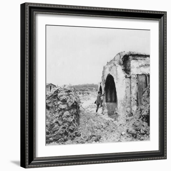 Dugout Made of Concrete and Lined with Corrugated Iron, World War I, C1914-C1918-Nightingale & Co-Framed Giclee Print