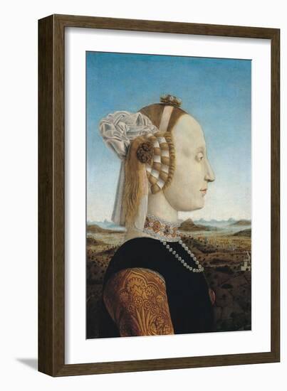 Duke and Duchess of Urbino and Triumphs, Piero della Francesca, 1465-1472. Uffizi Gallery.-Piero della Francesca-Framed Art Print