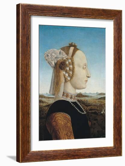 Duke and Duchess of Urbino and Triumphs, Piero della Francesca, 1465-1472. Uffizi Gallery.-Piero della Francesca-Framed Art Print