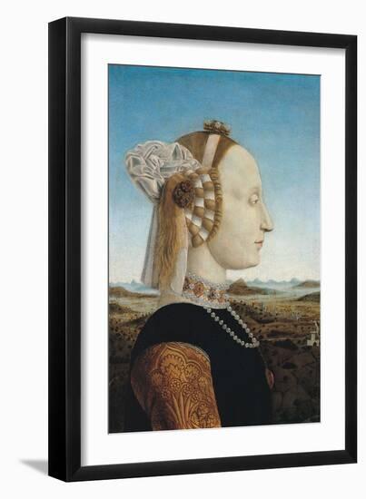 Duke and Duchess of Urbino and Triumphs, Piero della Francesca, 1465-1472. Uffizi Gallery.-Piero della Francesca-Framed Art Print