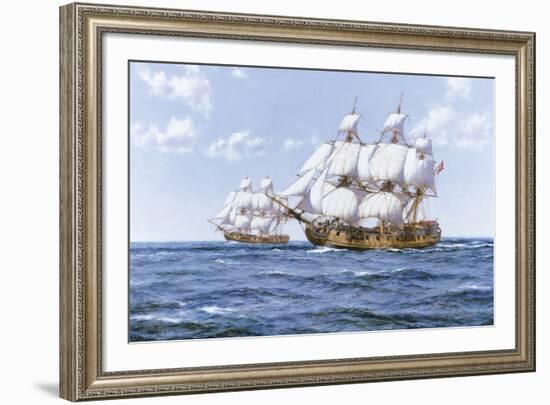 'Duke' And 'Duchess'-Montague Dawson-Framed Giclee Print