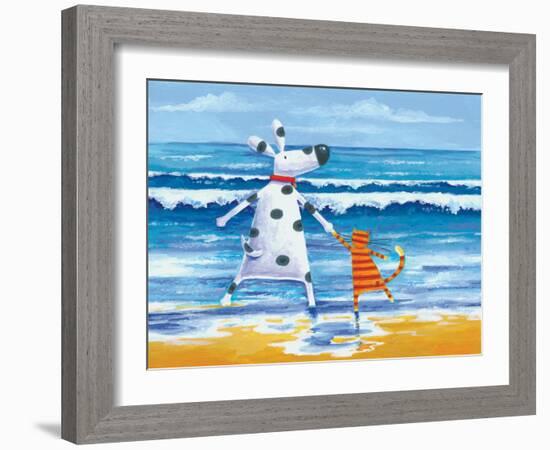 Duke and Sweetpea Love Paddling-Peter Adderley-Framed Art Print