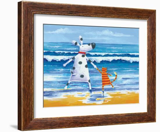 Duke and Sweetpea Love Paddling-Peter Adderley-Framed Art Print