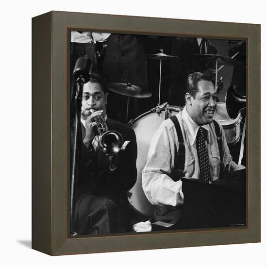Duke Ellington at an After Hours Jam Session-Gjon Mili-Framed Premier Image Canvas