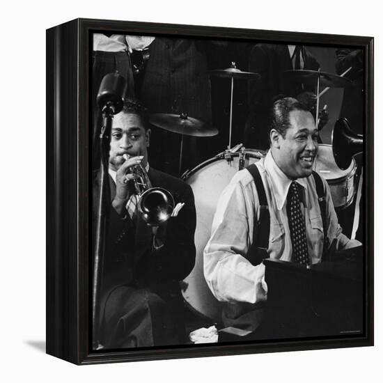 Duke Ellington at an After Hours Jam Session-Gjon Mili-Framed Premier Image Canvas