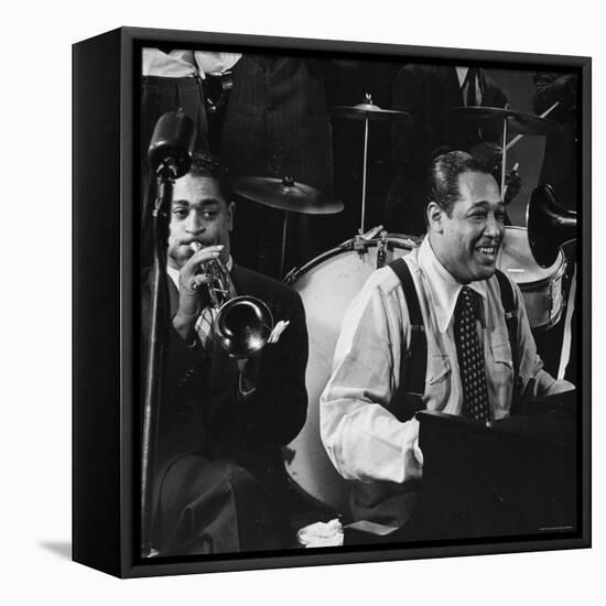 Duke Ellington at an After Hours Jam Session-Gjon Mili-Framed Premier Image Canvas