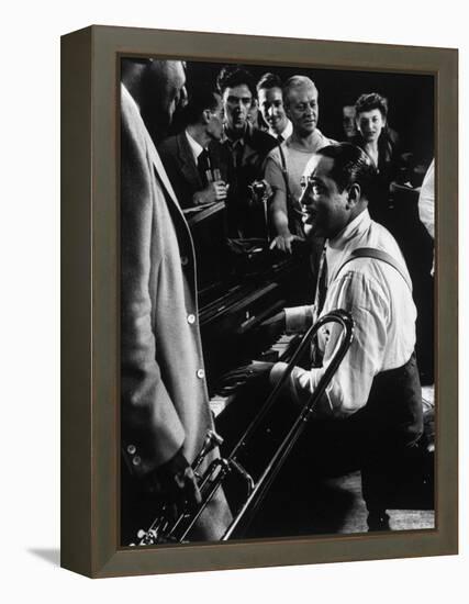 Duke Ellington Playing Sophisticated Lady-Gjon Mili-Framed Premier Image Canvas