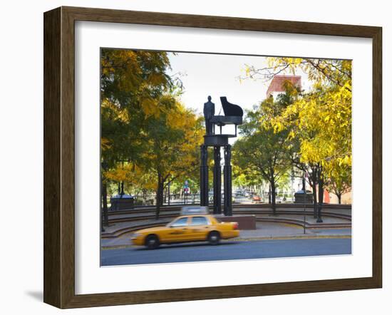 Duke Ellington Statue, Frawley Circle, Harlem, Manhattan, New York City, USA-Jon Arnold-Framed Photographic Print