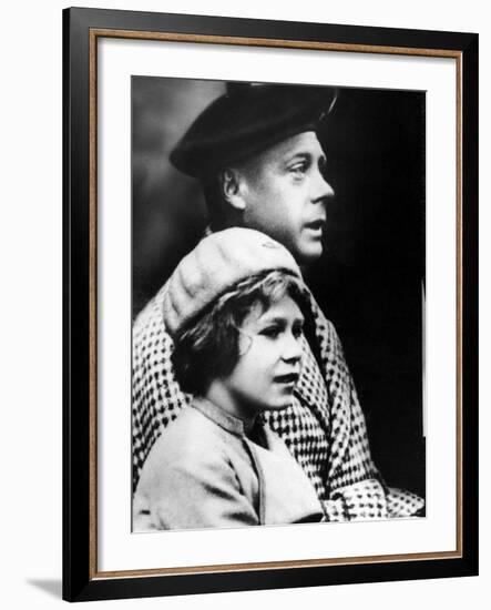 Duke of Windsor with Niece Elizabeth, Future Queen of England-null-Framed Premium Photographic Print