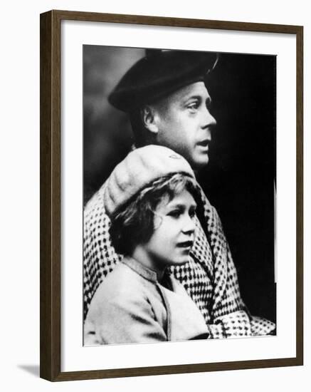 Duke of Windsor with Niece Elizabeth, Future Queen of England-null-Framed Premium Photographic Print