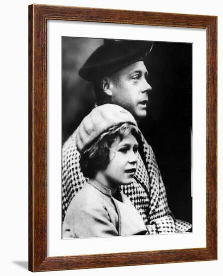 Duke of Windsor with Niece Elizabeth, Future Queen of England-null-Framed Premium Photographic Print