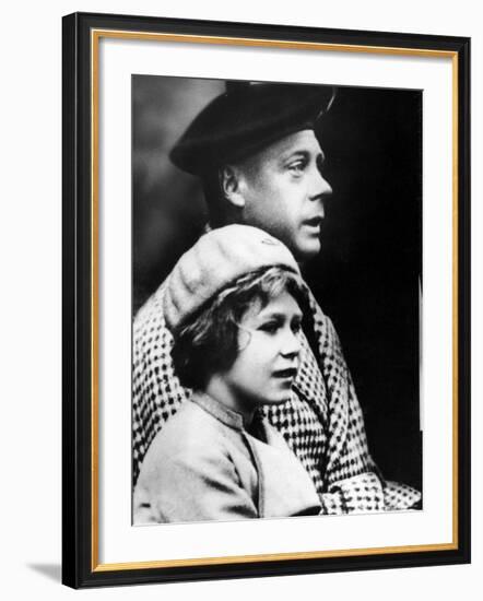 Duke of Windsor with Niece Elizabeth, Future Queen of England-null-Framed Premium Photographic Print