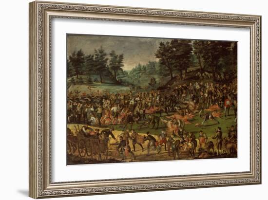 Duke of Wurttemberg his wife Dorothea von Baden and courtiers celebrating after the Hunt-German-Framed Giclee Print