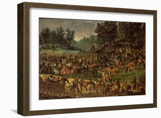 Duke of Wurttemberg his wife Dorothea von Baden and courtiers celebrating after the Hunt-German-Framed Giclee Print