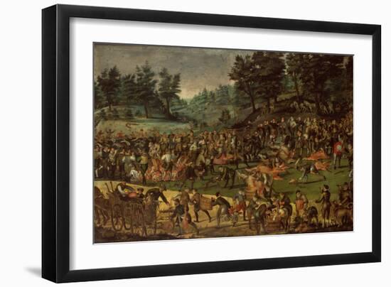 Duke of Wurttemberg his wife Dorothea von Baden and courtiers celebrating after the Hunt-German-Framed Giclee Print