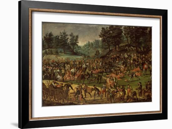 Duke of Wurttemberg his wife Dorothea von Baden and courtiers celebrating after the Hunt-German-Framed Giclee Print