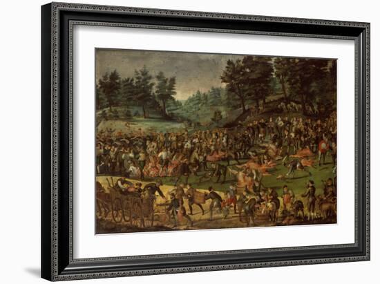 Duke of Wurttemberg his wife Dorothea von Baden and courtiers celebrating after the Hunt-German-Framed Giclee Print