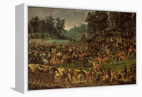 Duke of Wurttemberg his wife Dorothea von Baden and courtiers celebrating after the Hunt-German-Framed Premier Image Canvas